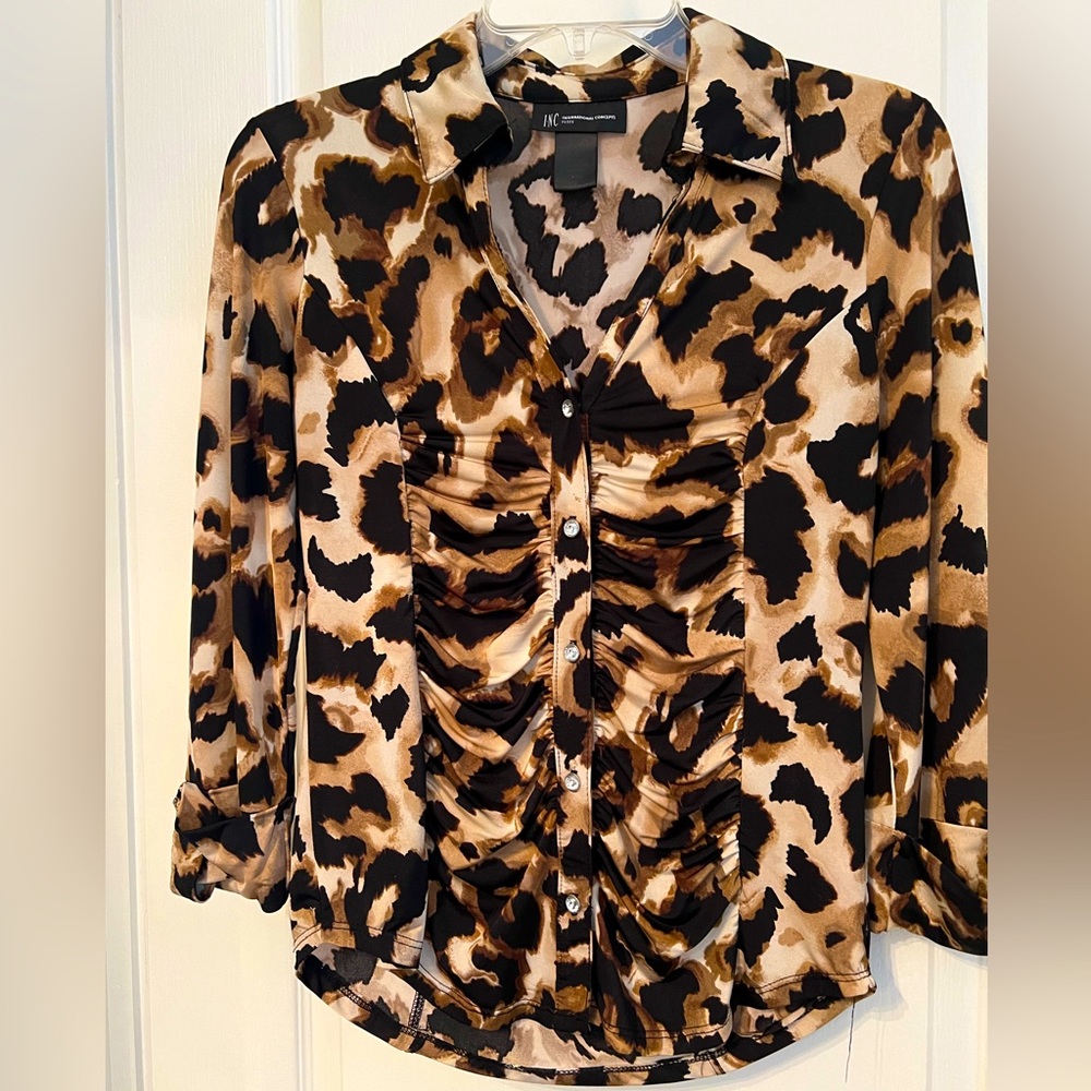 INC Leopard Print blouse